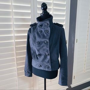 Gray Wool Military Style Jacket M